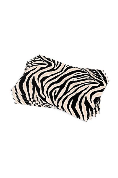 Cango Home Negru Bej Zebră Imprimare Digitală Serviciu American Set de 4 Cgh348-as
