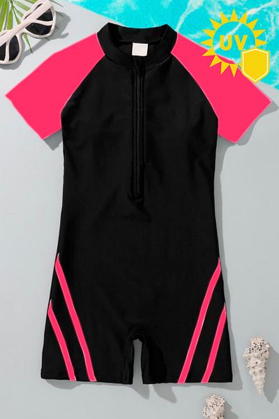 İYİBU Children's UV Protection Short Sleeve Swimming Jumpsuit Swimsuit Pool And Sea Swimsuit Kids Swimwear Unisex