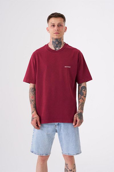 Machinist Tricou pentru bărbați Basic Washed Relaxed Claret Red