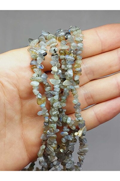 Yasamtohumu Labradorit kamen - mali/brass veličina, bez oblika, na nizu (54414)