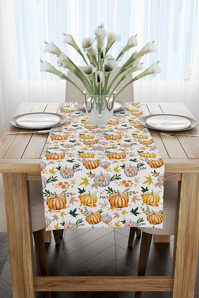 Cango Home Orange Halloween Pumpkin Patterned Digital Printed Runner Cgh767-rn