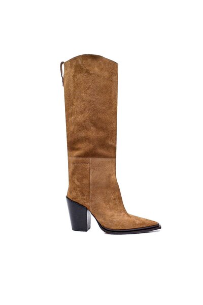 Sofia Baldi HERD KOYU HARDAL SÜET Kadın TOPUKLU ÇİZME