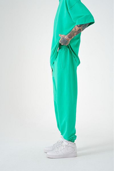 Machinist Ανδρικό Solid Basic Relaxed Jogger Green Sweatpants