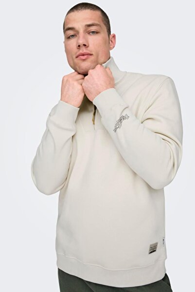 Only & Sons ONSRILEY REG 1/4 Цип Крем Висок Яке SWT VD 22030160