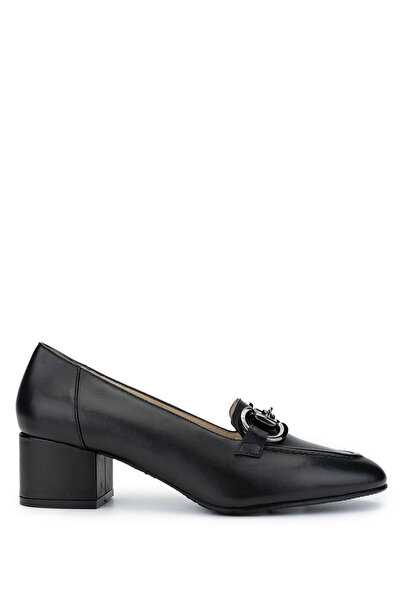 Tamer Tanca Kadın Hakiki Deri Siyah Deri Topuklu Ayakkabı