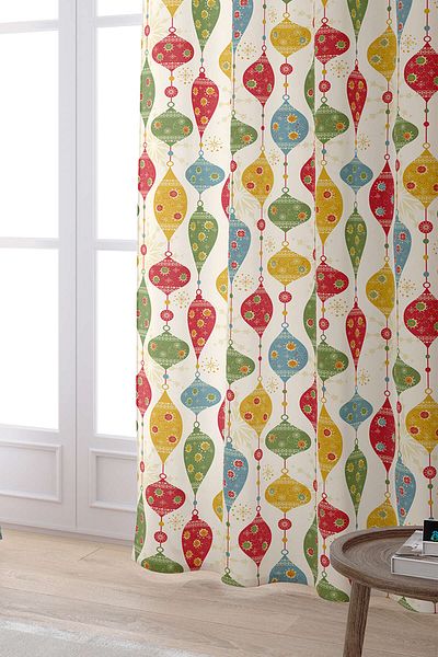 Cango Home Red Green Christmas Themed Digital Printed Curtain Cgh846-pr