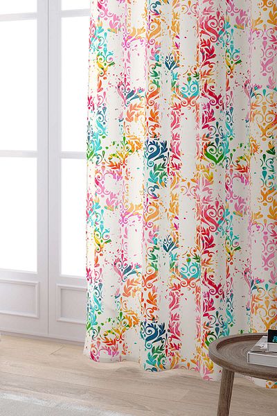 Cango Home Multicolored Ethnic Patterned Digital Printed Curtain Cgh117-pr