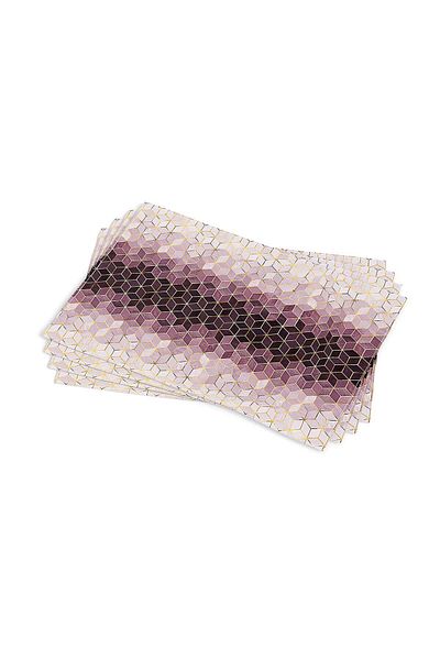 Cango Home Set de 4 Cgh927-as-2 cu model mozaic auriu violet imprimat digital