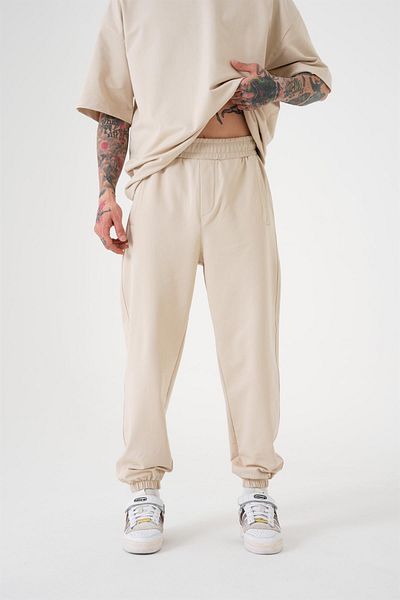 Machinist Ανδρικό Basic Relaxed Jogger Beige φούτερ