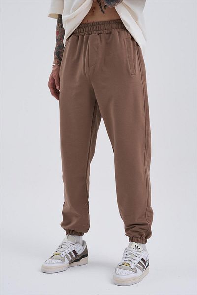 Machinist Ανδρικό φούτερ Basic 3 Pocket Jogger Oversize καφέ