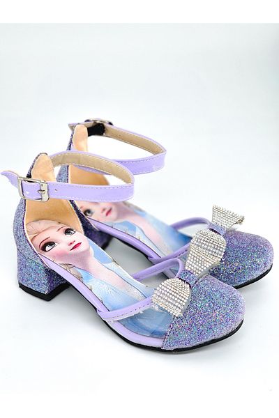 BDKButik Детски вечерни обувки с високи токчета Patoz Princess с щампа от панделка