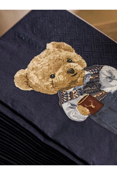 LC Waikiki Lcw Home - Light Navy Blue Teddy Printed Napkin Set of 20
