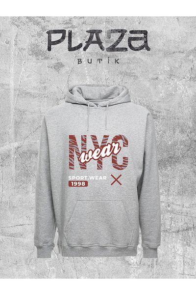 Plaza Butik Hanorac oversize imprimat cu glugă unisex