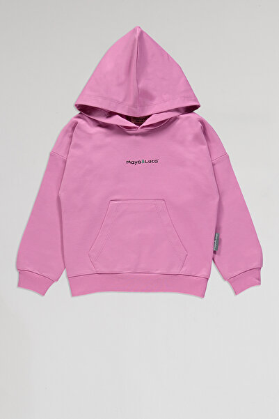 Maya And Luca Pink Hooded Tracksuit Set for Girls - Alice Printed