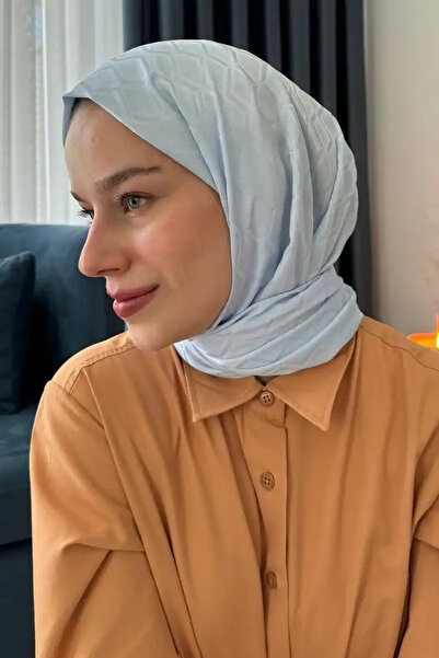 Madame Polo Şal JAKAR NOVA - Silky Argyle Print, Soft Blue