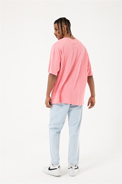 Machinist Men's Flaming Basic Oversize Pink T-shirt