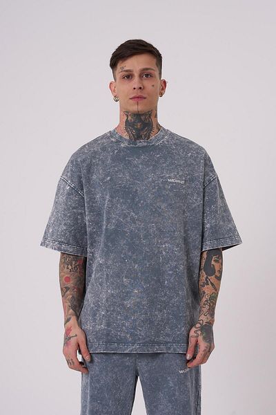 Machinist Tricou pentru bărbați, de lux, spălat, supradimensionat, cu pete fantome