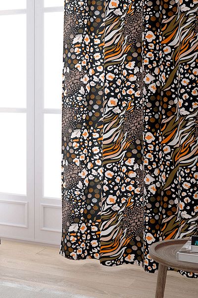 Cango Home Καφέ πορτοκαλί Snakeskin Zebra μοτίβο ψηφιακής τυπωμένης κουρτίνας Cgh362-pr