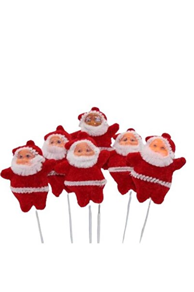 kidspartim 5 cm Set od 6 božićnih ukrasa u obliku Deda Mraza sa štapićima