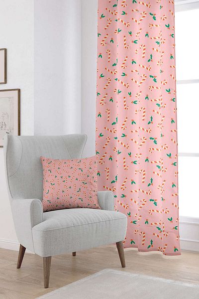 Cango Home Orange Christmas Themed Digital Printed Curtain Cgh208-pr