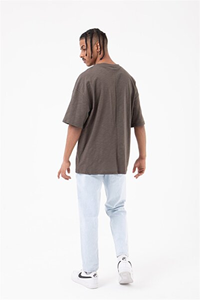 Machinist Чоловіча футболка Flamlı Basic Oversize Haki