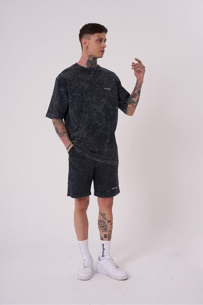 Machinist Ανδρικό μπλουζάκι Luxury Washed Basic Relaxed Asphalt Spotted T-shirt