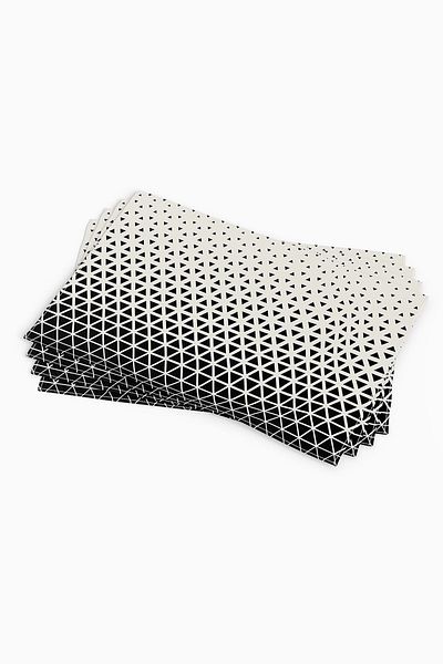 Cango Home Black Cream Geometric Modern Patterned Digital Printed American Service Set of 4 Cgh135-as