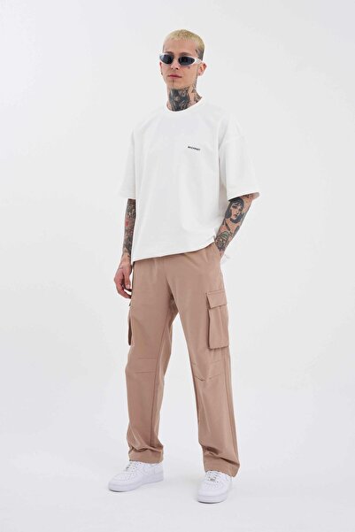 Machinist Ανδρικό παντελόνι Parachute σε μπεζ χρώμα
