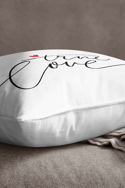 INSENSE HOME Βελούδινο Babyface Λευκό Μαύρο Moderntrue Love Ψηφιακή εμπριμέ θήκη μαξιλαριού - Cgh334