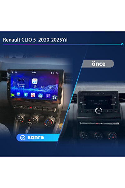 Dobest Renault-Clio-5(2020-2025Yıl)/Kablosuz Carplay/gps/Geri vites arka görü...