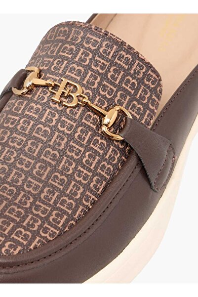 Flora Bella by Shoexpress Flora Bella Monogram Print Buckle Accent Slip-On Mules