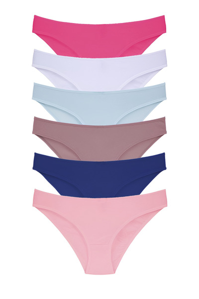 CNT Pachet special de 6 chiloți bikini pentru femei în ambalaj cu culori mixt...