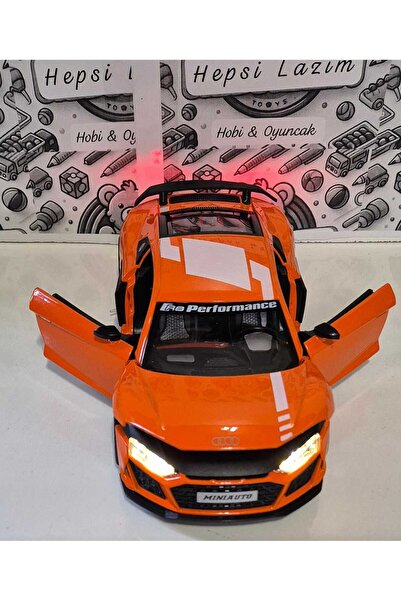 Hepsilazım 1:24 Ölçek Model Diecast Araç Audi R8 Performance Modifiyeli Metal Oyuncak Spor Araba 20 Cm