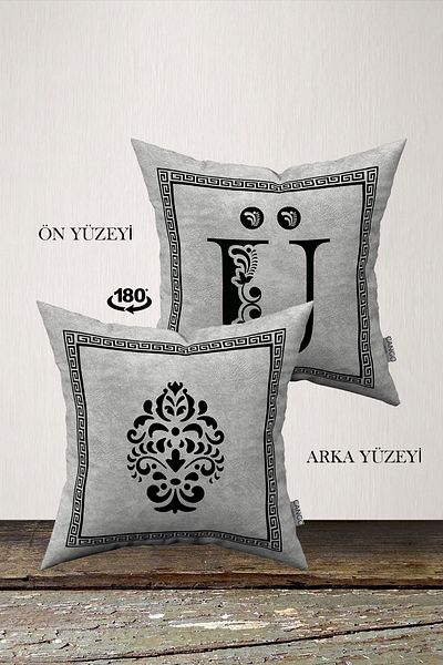 INSENSE HOME Husă de pernă din catifea Babyface cu litere duble laterale - Litera Ü