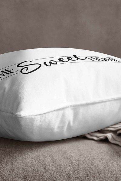 INSENSE HOME Velvet Babyface White Black Home Sweet Home Διακοσμητική Ψηφιακή Εκτύπωση Μαξιλαροθήκη Ριχτάρι - Cgh483