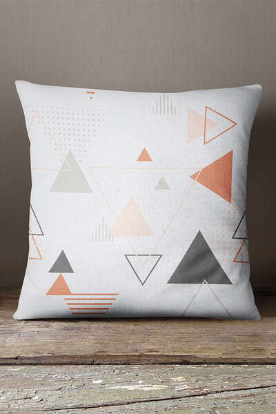 INSENSE HOME Кадифе Babyface Рожево-сіра подушка з геометричним візерунком - ...