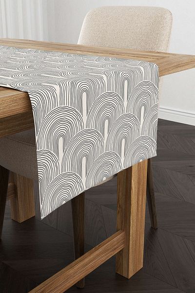 Cango Home Κρεμ μαύρο Bohemian Scandinavian μοτίβο ψηφιακής εκτύπωσης Runner Cgh1228-rn