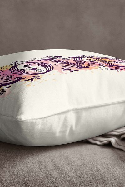 INSENSE HOME Velvet Babyface Cream Pink Love Written Throw Μαξιλαροθήκη - Cgh111
