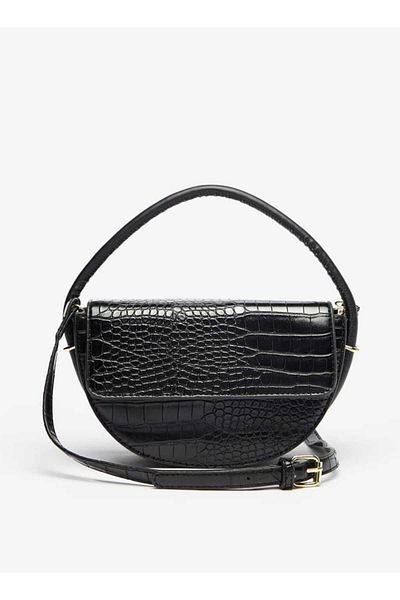 Shoexpress Textured Crossbody Bag with Adjustable Strap and Snap Button Closure