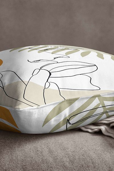 INSENSE HOME Βελούδινο Babyface Λευκό Μαύρο Μοντέρνο Μοτίβο Σιλουέτας Μαξιλαροθήκη Ριχτάρι Ψηφιακής Εκτύπωσης Cgh526