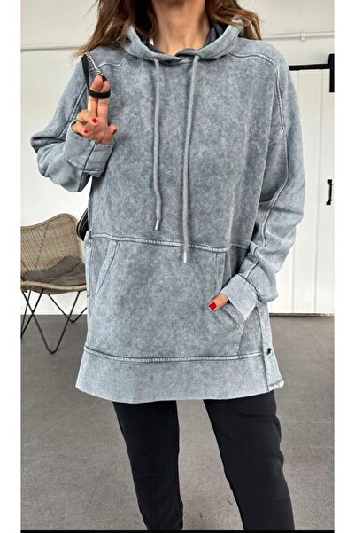 EGZOTİK ASORTİK Φούτερ με κουκούλα με λεπτομέρεια με κουμπώματα στα πλαϊνά