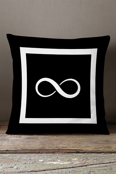 INSENSE HOME Husă de pernă din catifea Babyface cu litere duble laterale - infinit - 43x43 cm