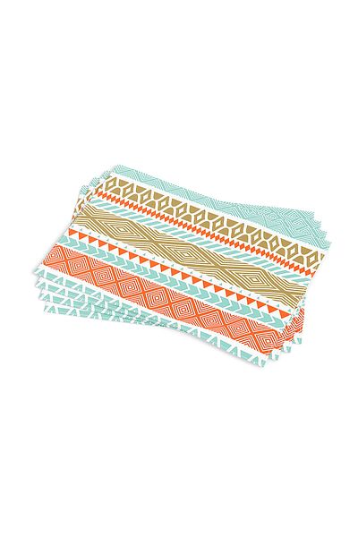 Cango Home Albastru Portocaliu Scandinav Etnic Model American Service Set de 4 Cgh488-as