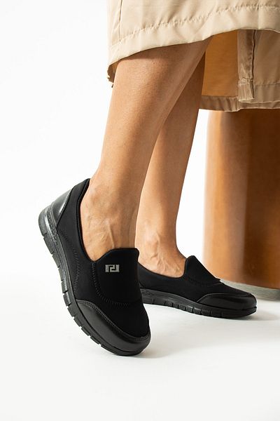 KAOF SHOES Women's Black Classic Shoes Orthopedic Mother Shoes Mother Ballerina Shoes Mother Women's Casual Shoes