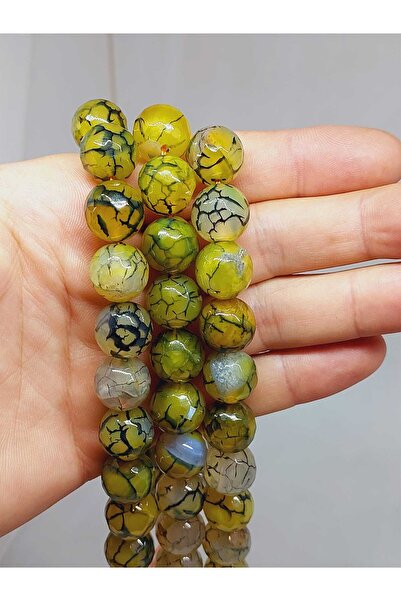 Yasamtohumu 14mm fasetirani kroj komad ahat kamenja - niz (54370)