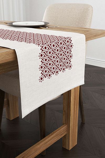 Cango Home Roșu Claret Motiv Ramadan Model Decorativ Imprimat Digital Runner Cgh1325-rn