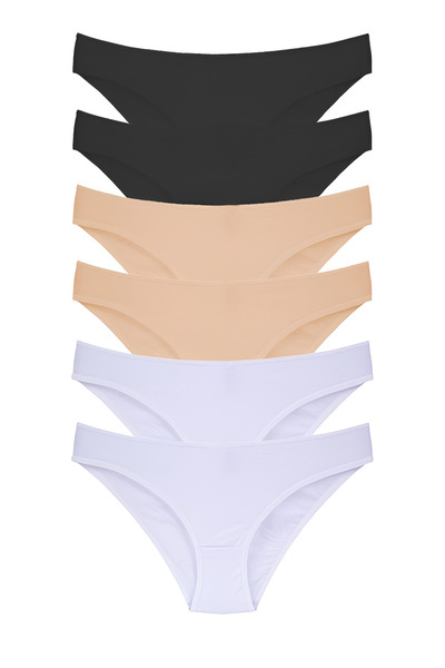 CNT Pachet special de 6 chiloți bikini pentru femei în ambalaj cu culori mixt...