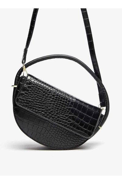 Shoexpress Textured Crossbody Bag with Adjustable Strap and Snap Button Closure
