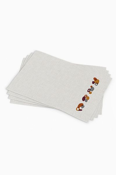 Cango Home Modern Orange Purple Abstract Patterned American Service Set of 4 - Digital Printed 4kmbs114-as