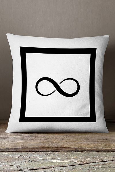 INSENSE HOME Husă de pernă din catifea Babyface, cu două fețe, cu litere alb-negru, imprimată digital - Infinit